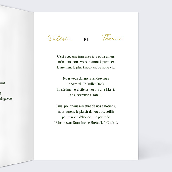 Faire-part Mariage Portrait minimaliste ajusté