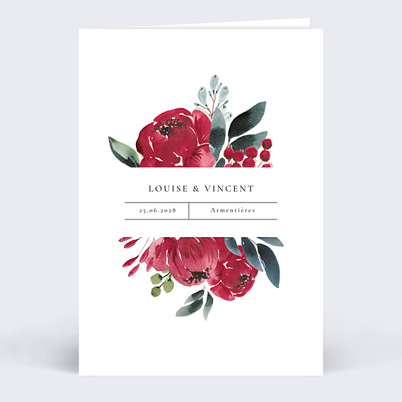 Faire-part Mariage Velvet Peonies
