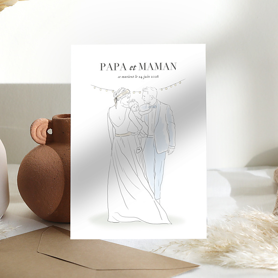 Faire part mariage Famille Fusionnelle Après 4