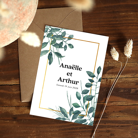 Faire part mariage Vegétation luxe Après 4