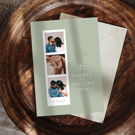 Faire part mariage Photomaton Amande Après 4