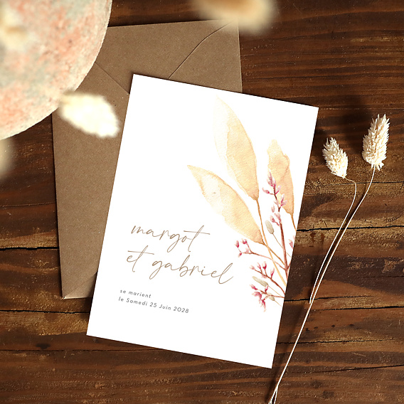 Faire part mariage Prairie Après 4