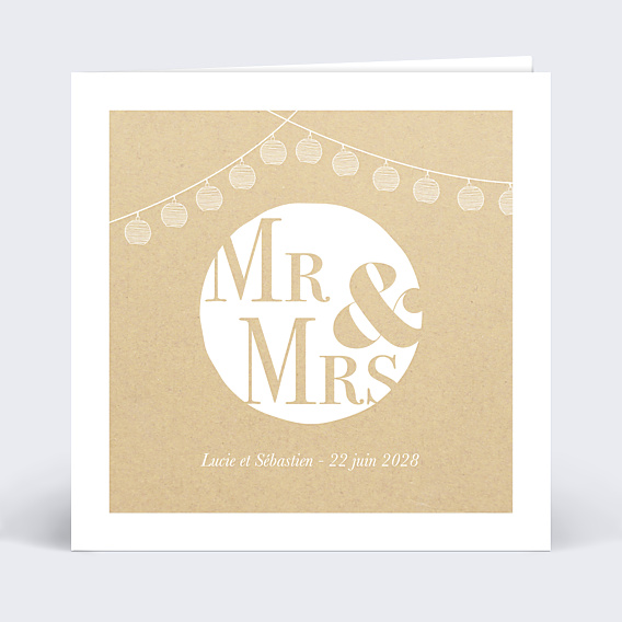 Faire part mariage Mr & Mrs