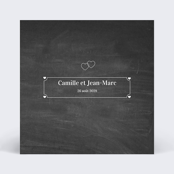 Faire part mariage Pastille Ardoise
