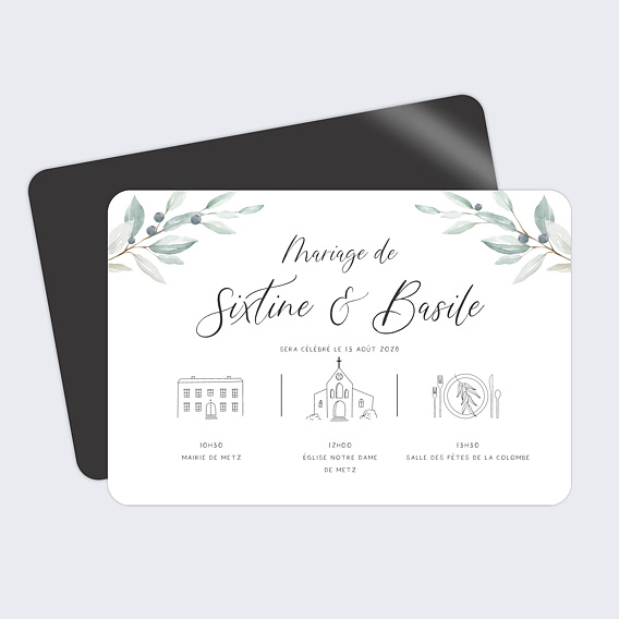 Faire-part Mariage Un Jour Heureux