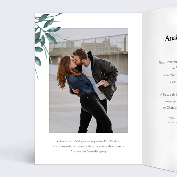 Faire-part Mariage Vegétation luxe