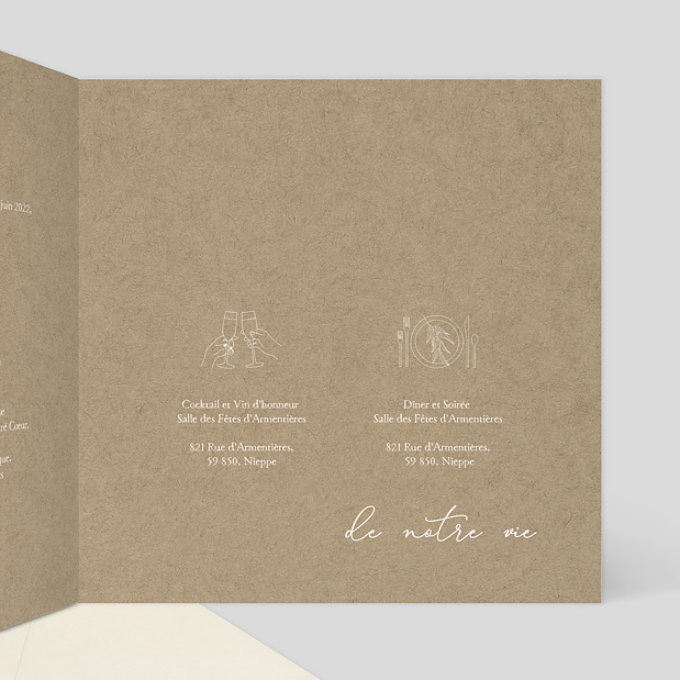 Faire-part Mariage Cueillette Intérieur Droit
