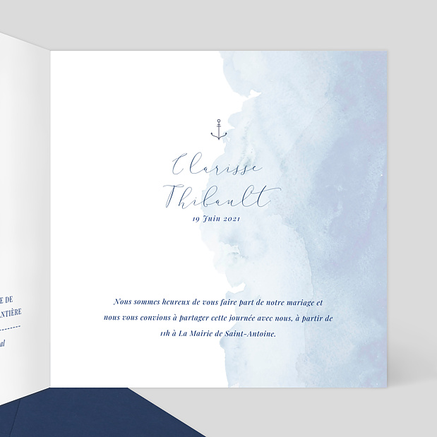 Faire-part Mariage Découpe Ecume Intérieur Droit