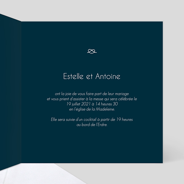 Faire-part Mariage Jolis Noeuds Intérieur Droit
