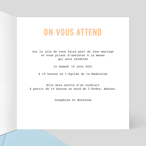 Faire-part Mariage Pastel Intérieur Droit