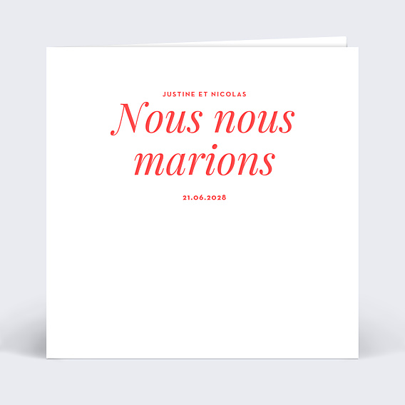 Faire-part Mariage Découpe Coeur
