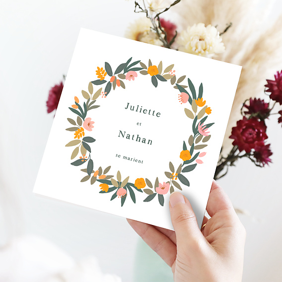 Faire part mariage Couronne Oasis Après 1