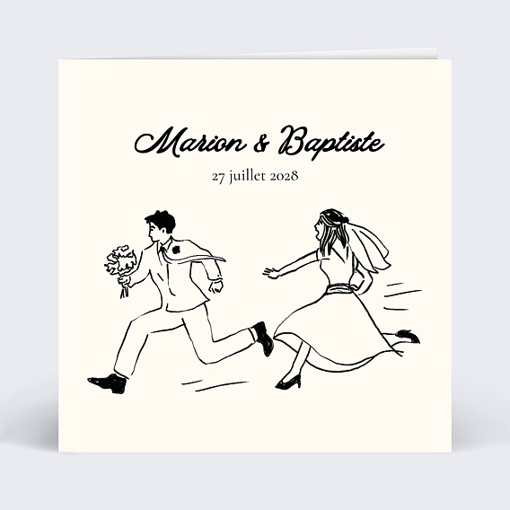 Faire part mariage Sauve qui peut