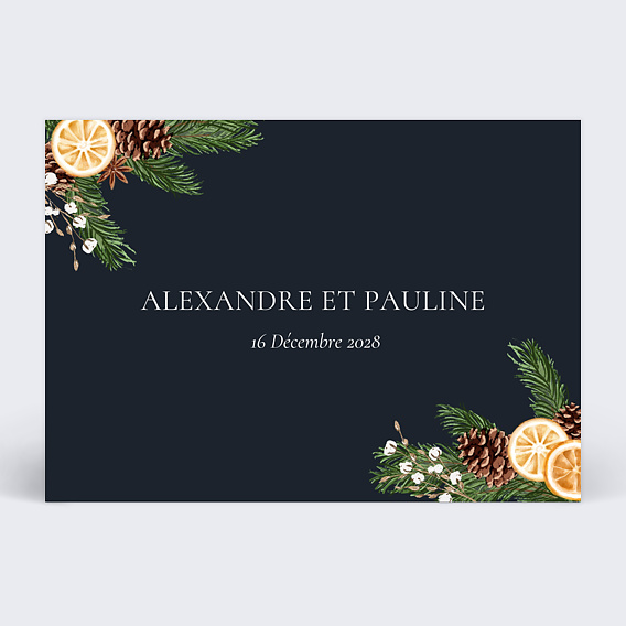 Faire part mariage Senteurs d'Hiver