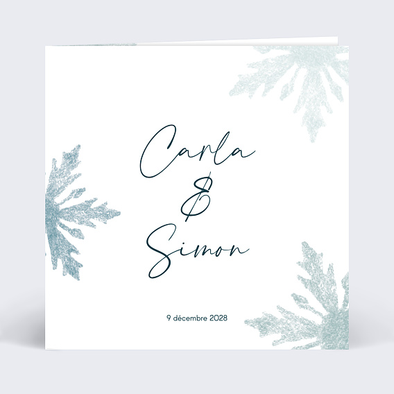 Faire part mariage Sous la neige