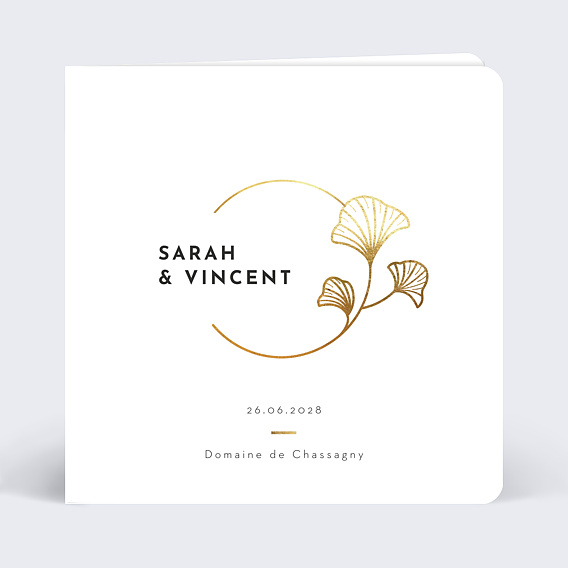 Faire part mariage Tampon Ginkgo
