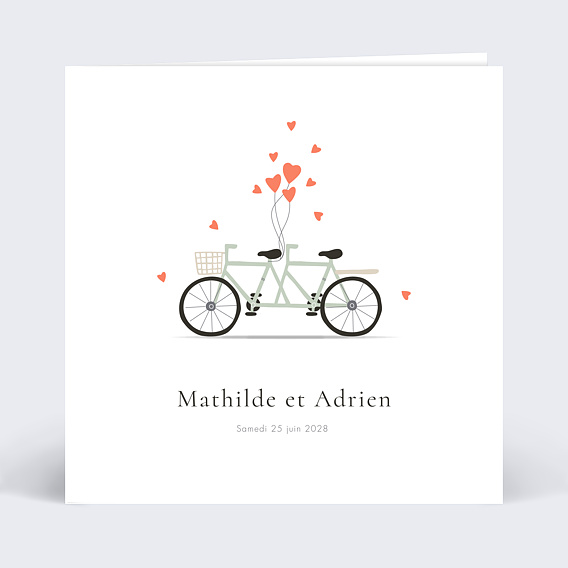 Faire part mariage Tandem