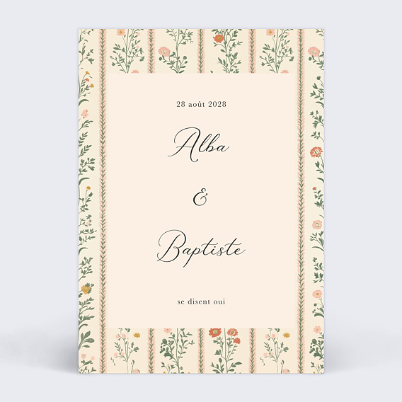 Faire part mariage Tapisserie d'Antan