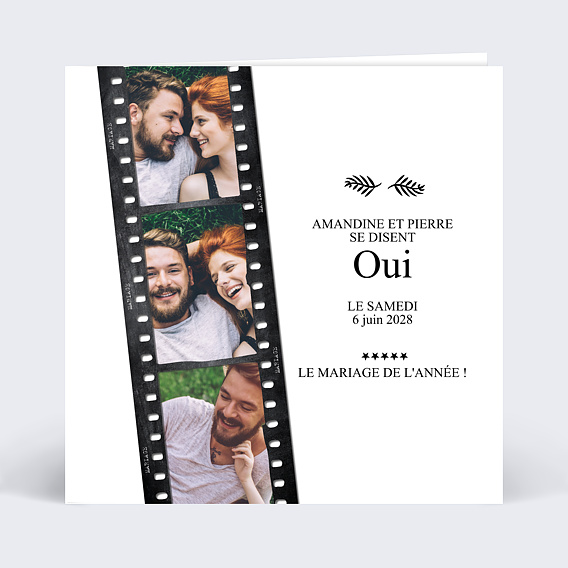 Faire part mariage Thème Cinéma