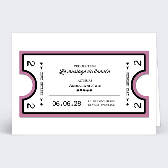 Faire Part De Mariage Ticket De Cinema