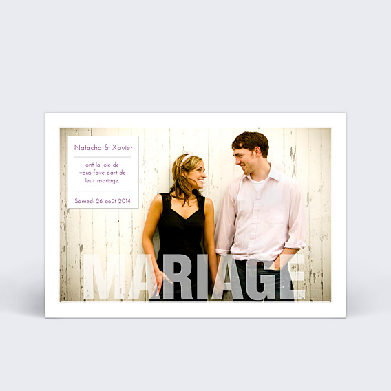 Faire-part Mariage Faire-part mariage transparence photo 
