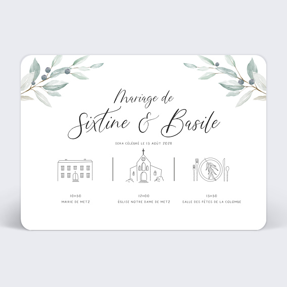 Faire part mariage Un Jour Heureux