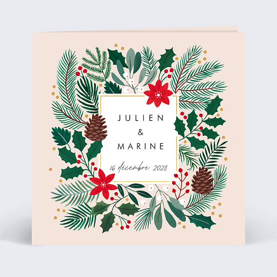 Faire part mariage Végétaux de Noël