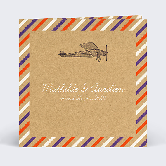 Faire-part Mariage Voyage à la française