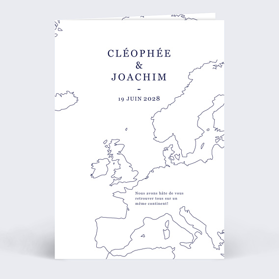 Faire part mariage Map voyage