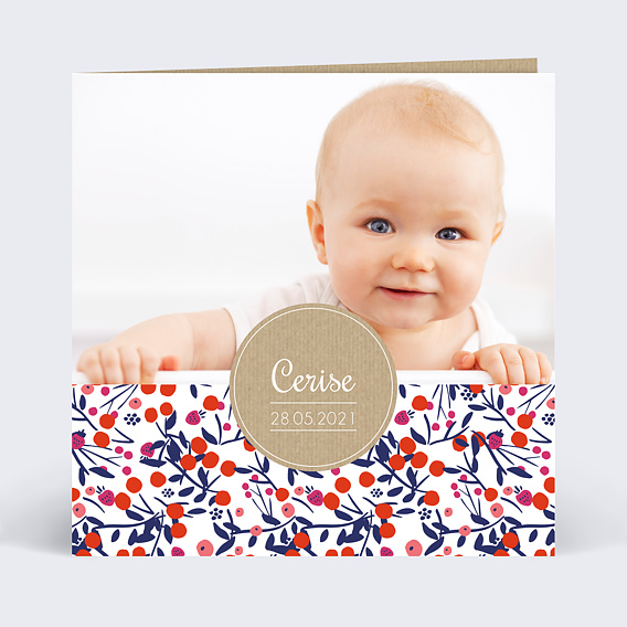 Faire-part Naissance Liberty jolis fruits