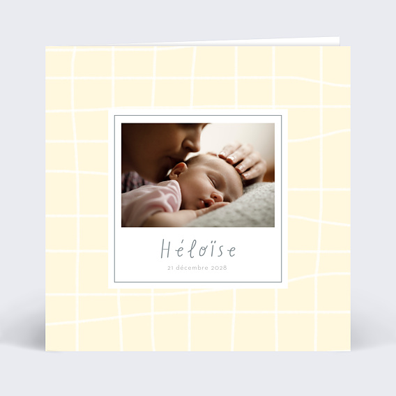 Faire part naissance Damier