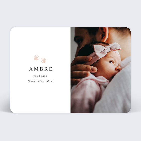 Faire part naissance Mains Colorées