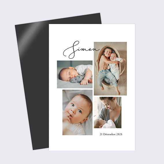 Faire part naissance Collage Après 1