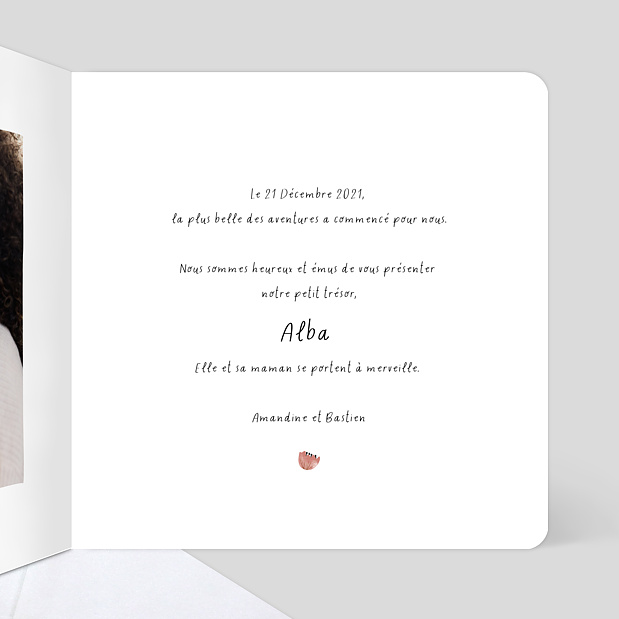 Faire-part de Naissance Automne Intérieur Droit