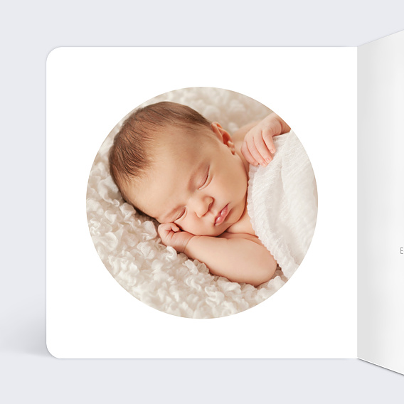 Faire part naissance Couronne de Fleurs Intérieur Gauche