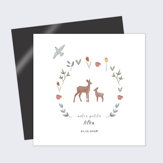 Faire part naissance Couronne d'automne