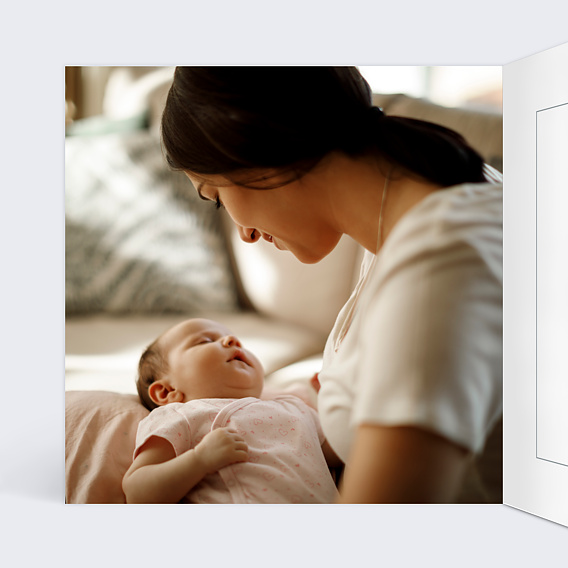 Faire part naissance Damier Intérieur Gauche