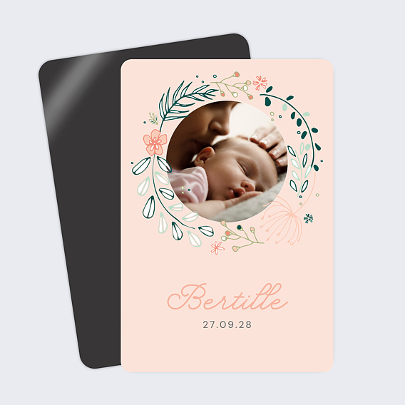 Faire part naissance Couronne de Fleurs