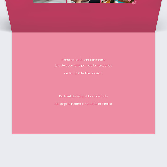 Faire part naissance Scrapbooking Intérieur Droit