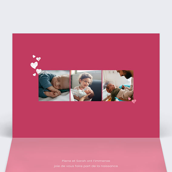 Faire part naissance Scrapbooking Intérieur Gauche