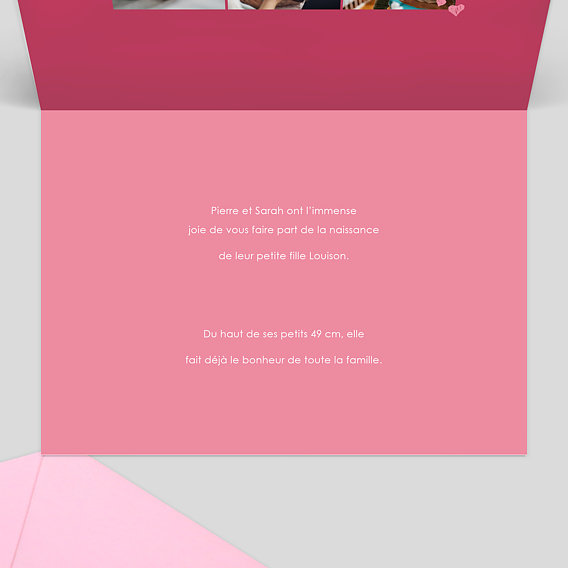 Faire part naissance Scrapbooking Intérieur Droit