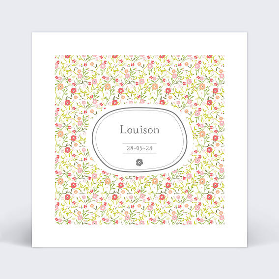 Faire part naissance Liberty fille Recto