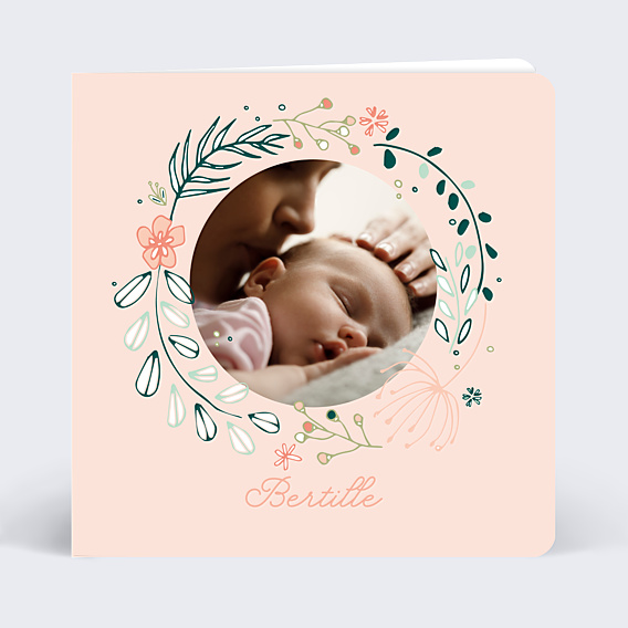 Faire-part Naissance Couronne de Fleurs