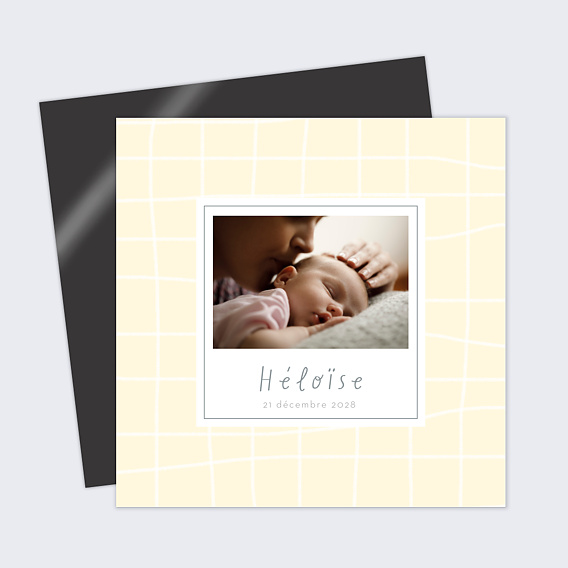 Faire part naissance Damier
