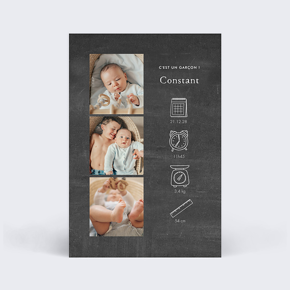 Faire part naissance Ardoise
