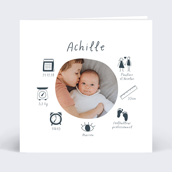 Faire Part Naissance Certificat Popcarte