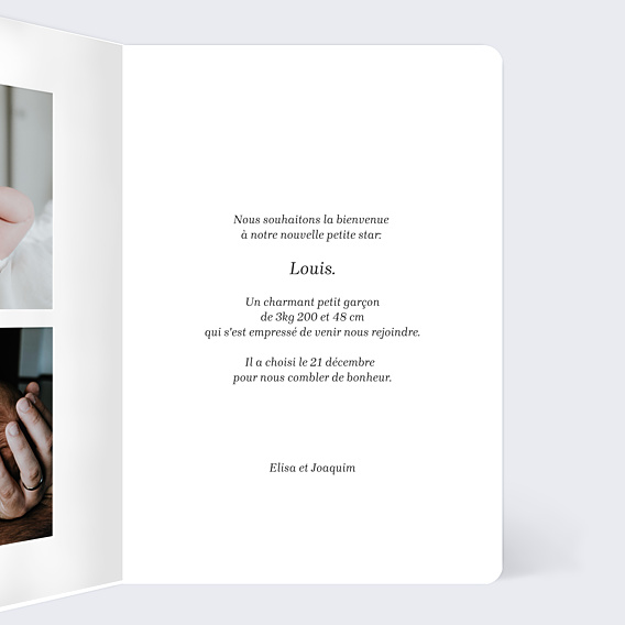 Faire-part Naissance Couverture