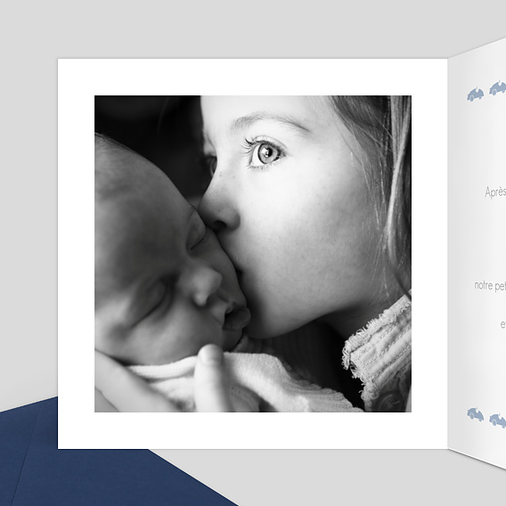 Faire part naissance Voiture Intérieur Gauche