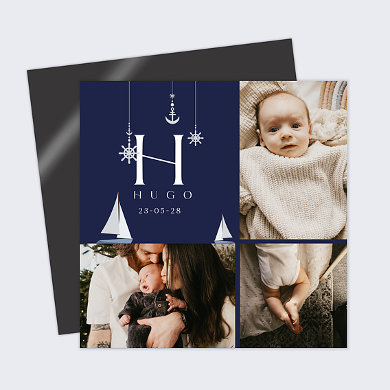 Faire part naissance Voiliers Recto