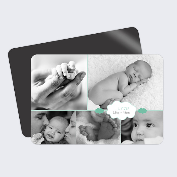 Faire part naissance Nuage vert